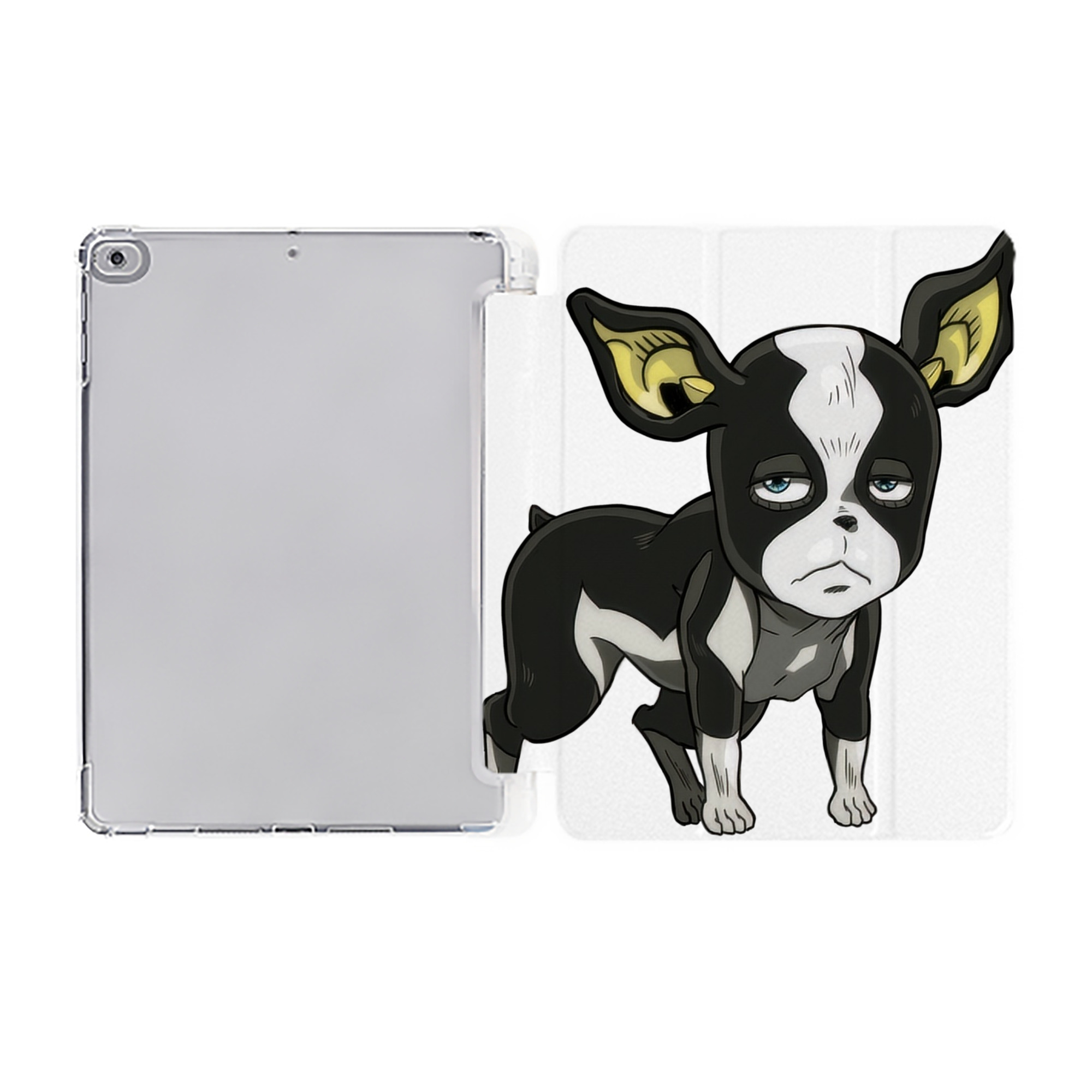 （画像用） ジョジョの奇妙な冒険 イギー JoJo's Bizarre Adventure Iggy IPad ケース ペン収納付き 三つ折りスタンド PUレザー×シリコン 対応機種9.5/10.5/10.9インチ